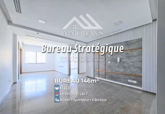 Bureau 146m² à louer aux Berges du Lac 2
