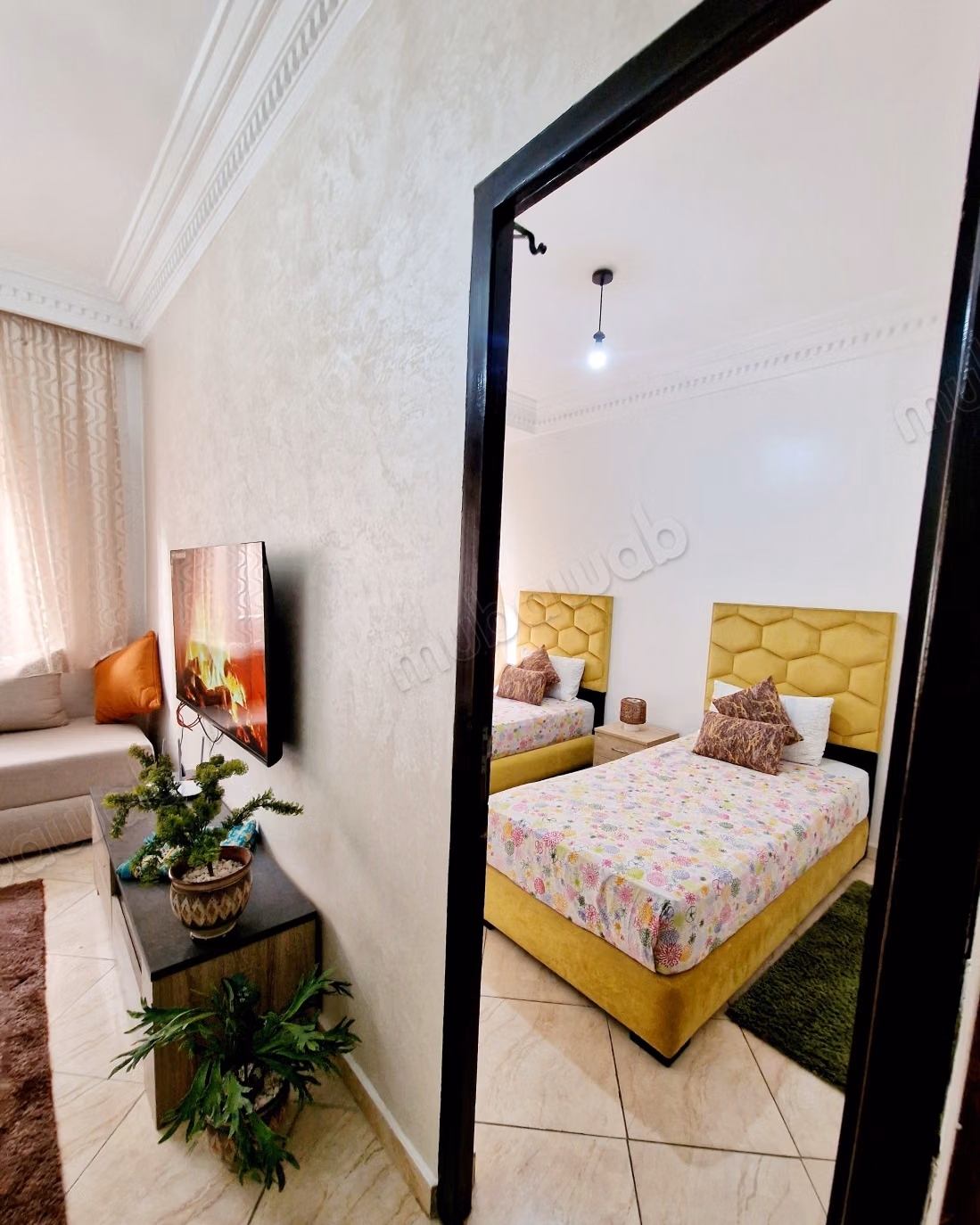 Location saisonnière à Le boulevard Mohammed V. 2 pièces. Concierge et climatisation