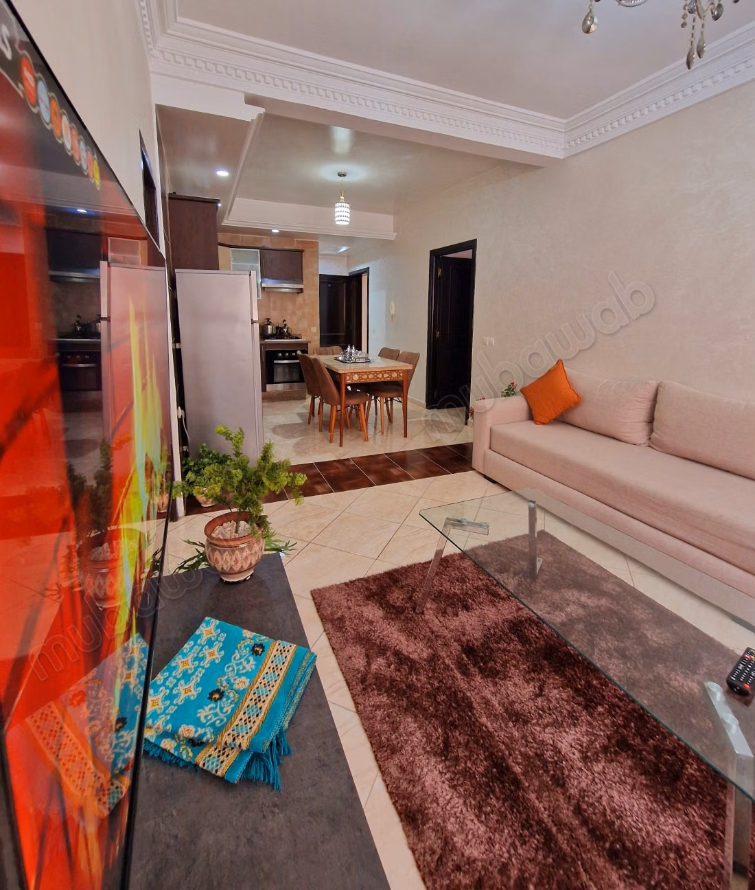 Location saisonnière à Le boulevard Mohammed V. 2 pièces. Concierge et climatisation
