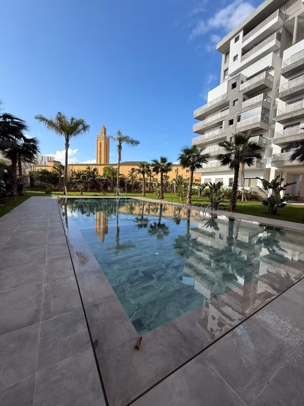 Rent an apartment in Casablanca Finance City. 3 large rooms. Well furnished