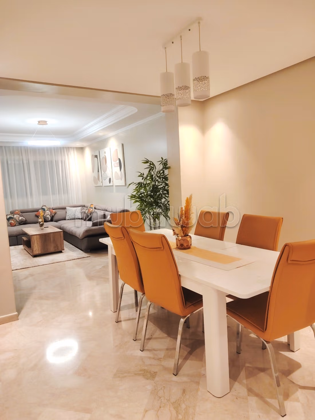 Magnifique appartement meublé de 3 chambres en location à Guéliz