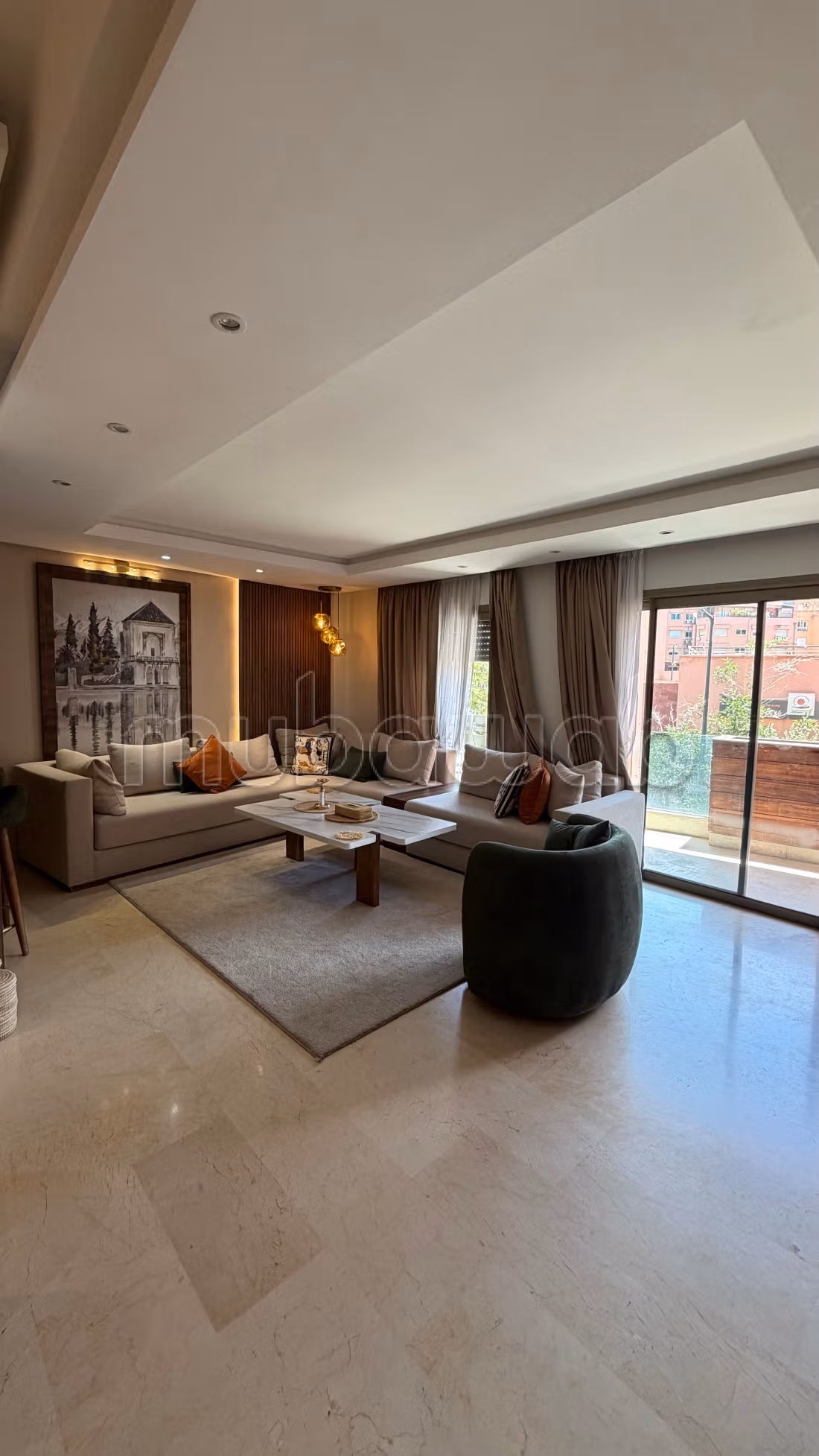 Louez cet appartement à Guéliz. 
3 pièces confortables — 2