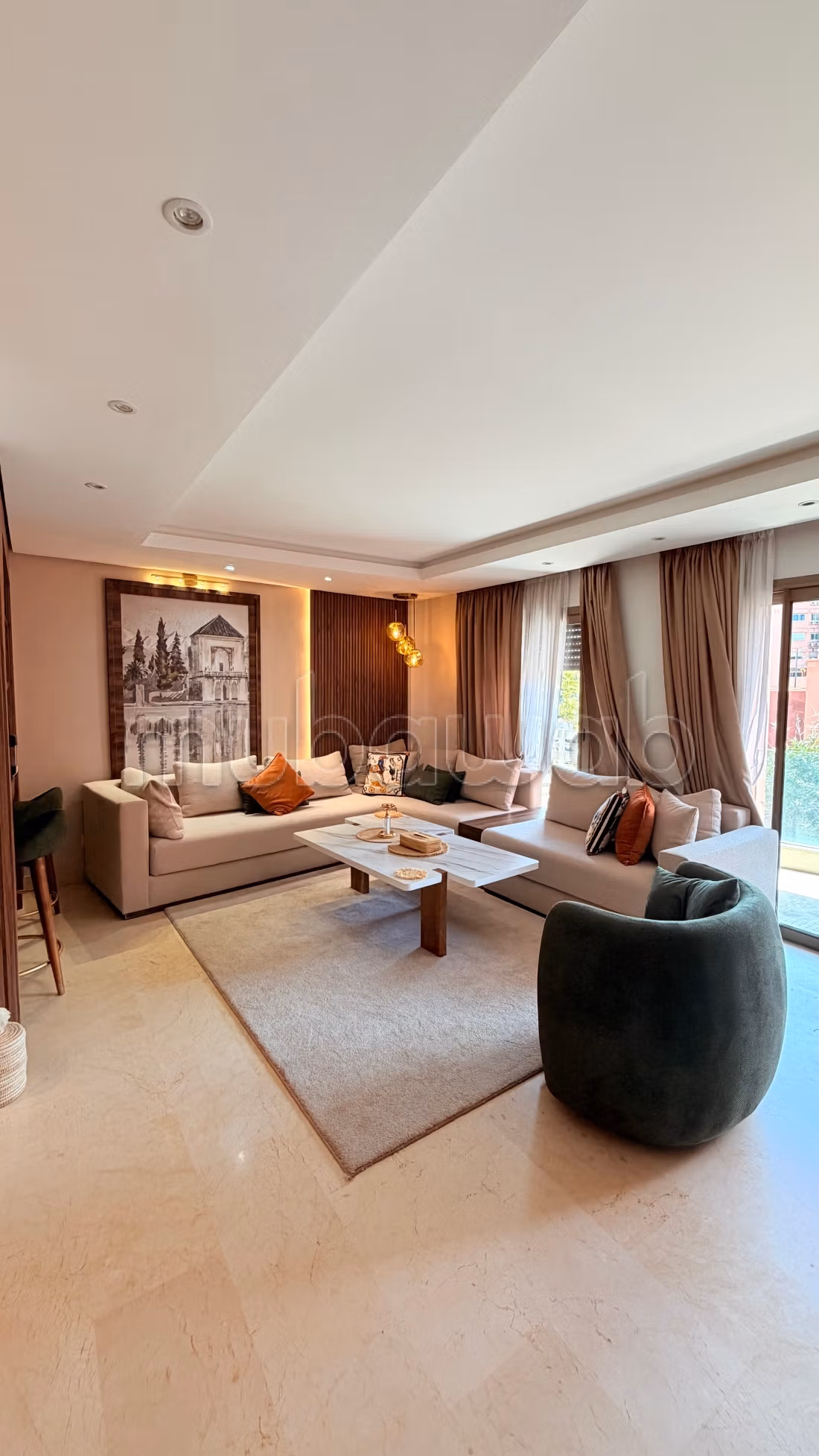Louez cet appartement à Guéliz. 
3 pièces confortables — 4