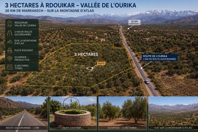 Vente de terrain à Route de l'Ourika
