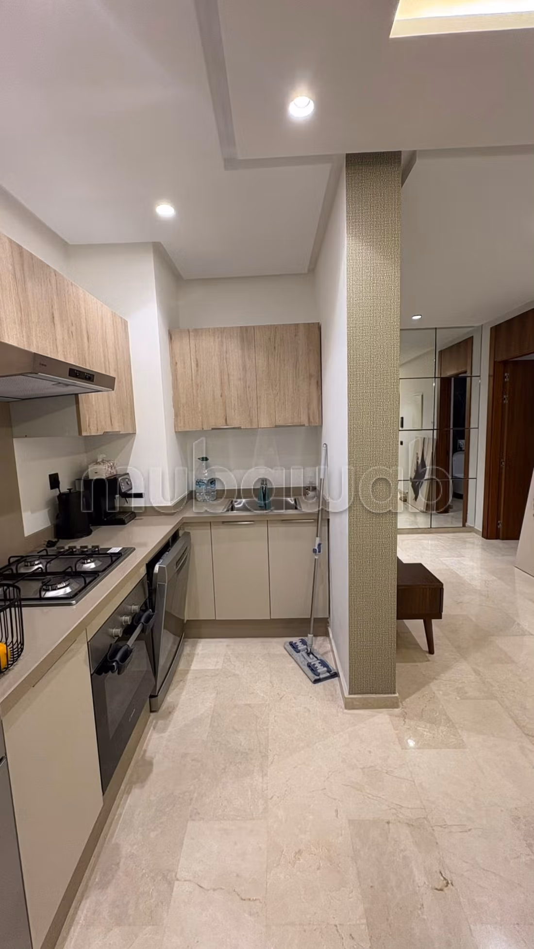 Rent this apartment in Casablanca Finance City. Large area 80 m². Storage unit