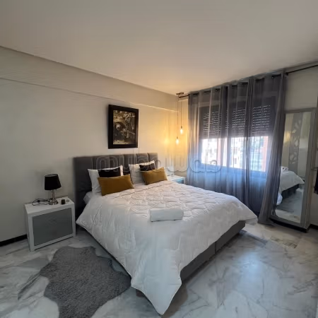Locatie van een appartement in Guéliz. 1 slaapkamer. Moderne woonkamer