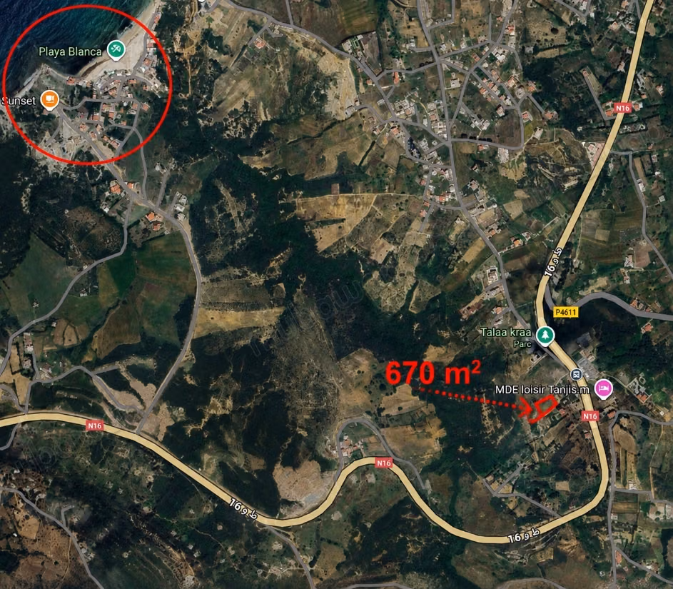 Land, 670m², titled, sea view, villa zone