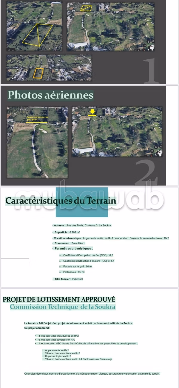 Sale of land in Chotrana 3. Surface area of 6220 m²