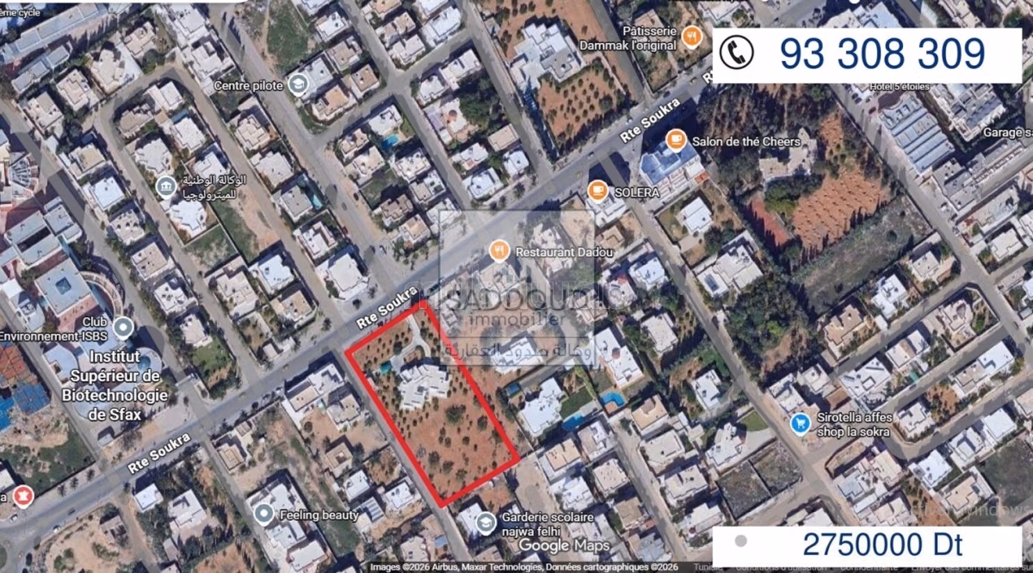 Terrain de Promotion 4880m² à Route Soukra Km3.5
