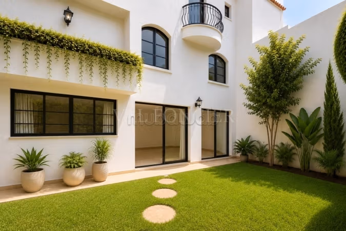 Villa en alquiler en Ain Diab – 3 suites – Jardín – Terraza – Calle tranquila cerca del mar