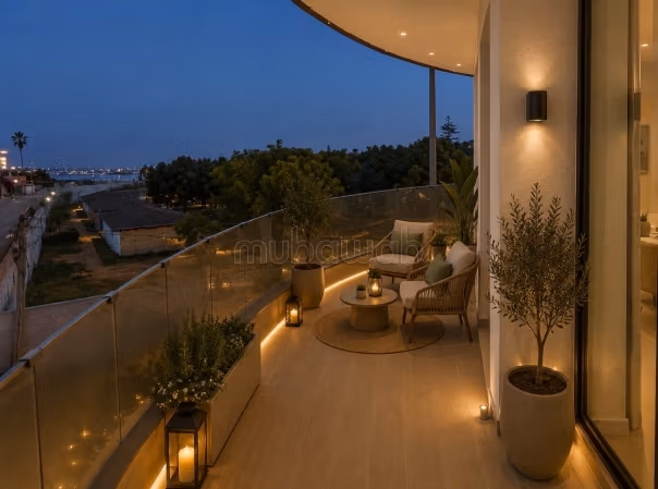 Appartamento con grande balcone d'angolo