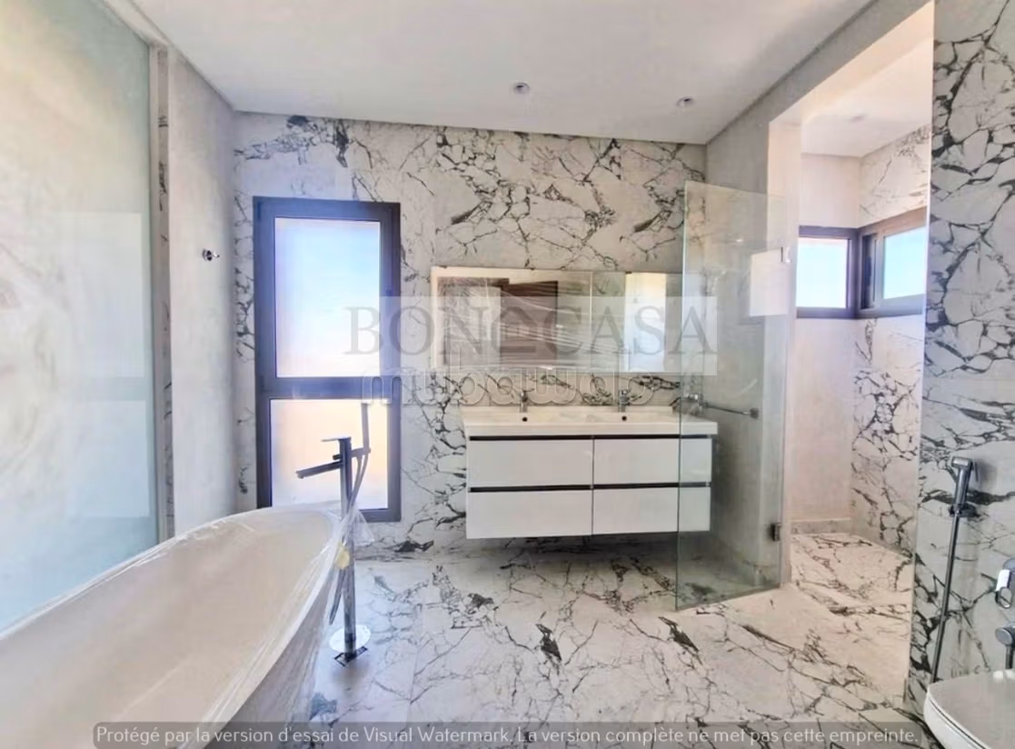 Villa S3 con piscina e giardino e vista mare in affitto a Gammarth