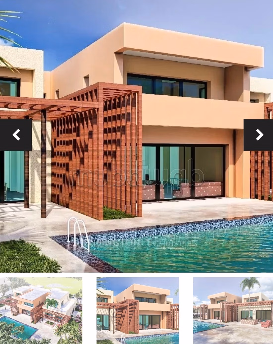 Luxury villa for sale on Route de Fez. 3 comfortable rooms. Pool, air conditioning