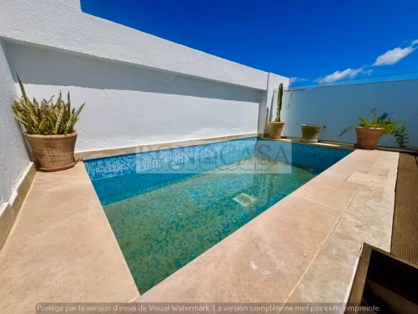 Villa S5 arredata con piscina in affitto a Gammarth