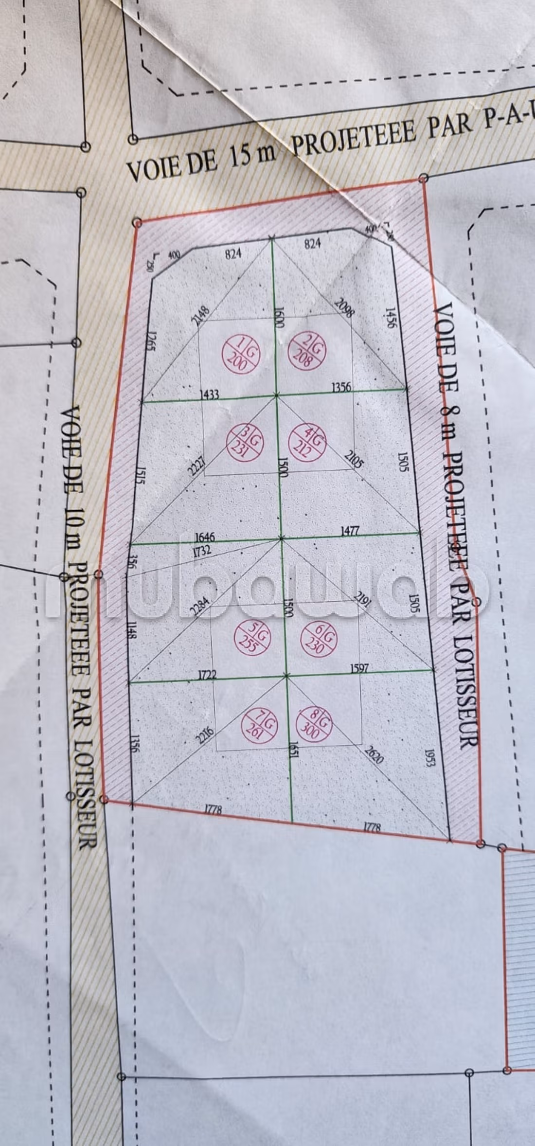 Projet de 8 lots à Ghennada Monastir Terrin loti