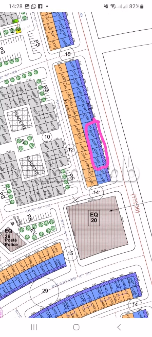 Achat de terrain à nahda 2 foum bir.
Superficie 127 m²