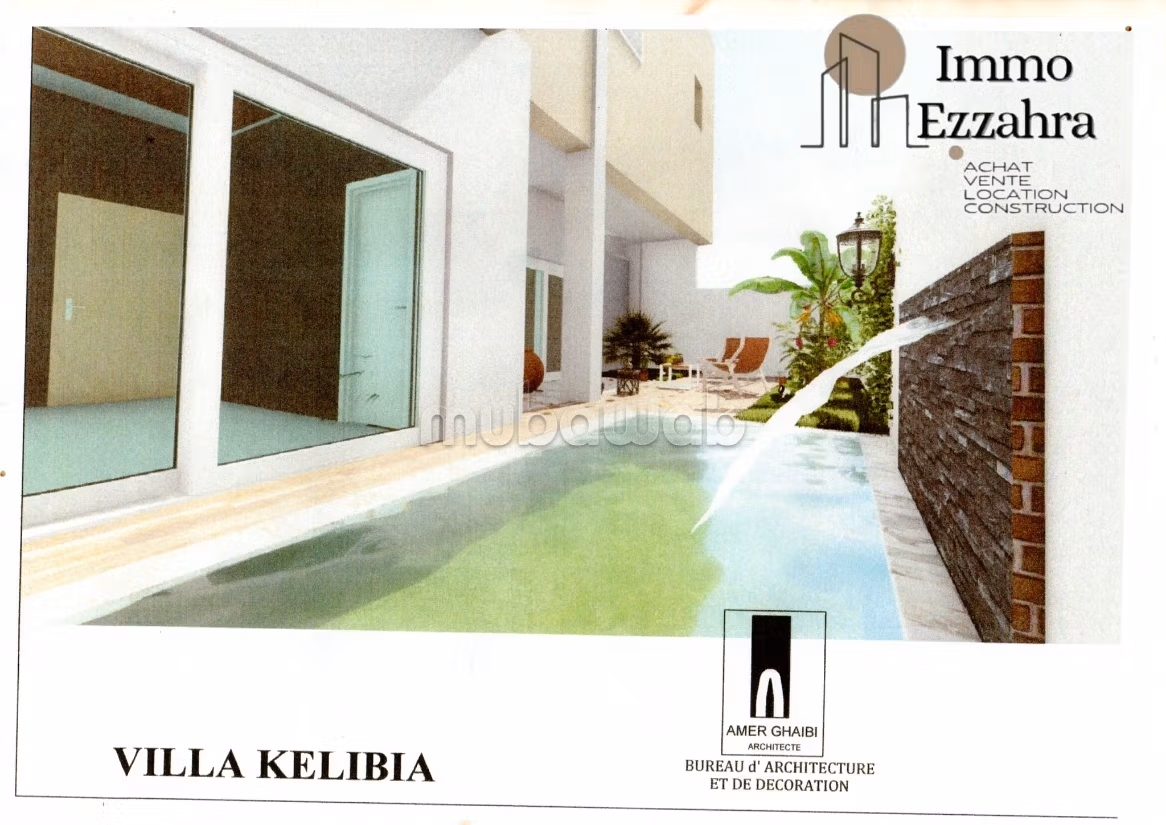 Villa s4 a vendre avec piscine à ezzahra kelibia