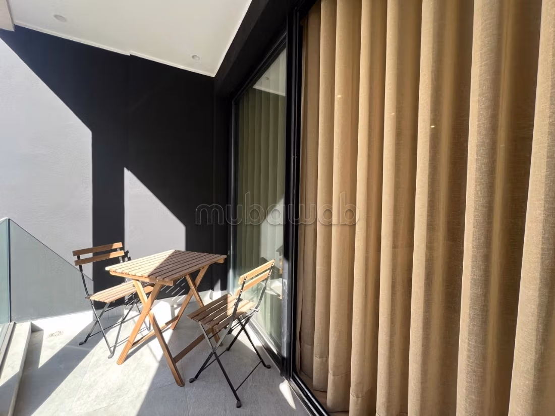 Furnished rooftop studio with gym