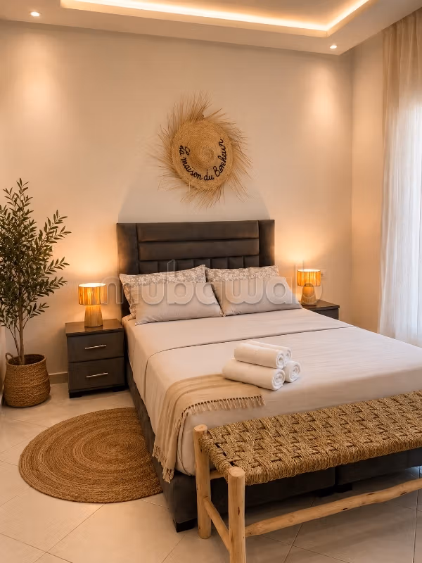 Appartement de vacances à louer à Route Casablanca. 3 pièces confortables. Système de parabole et salon marocain