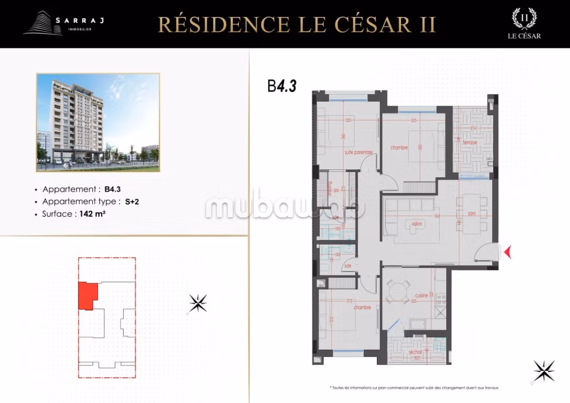 S3 142m² con terrazza – Il César II Sousse