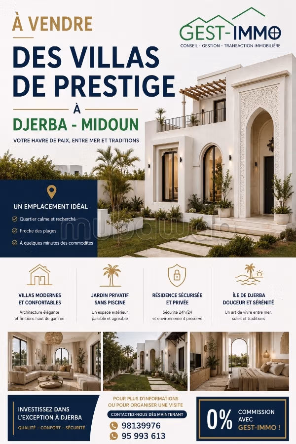 0% Commissione / In vendita ville a DJERBA MIDOUN