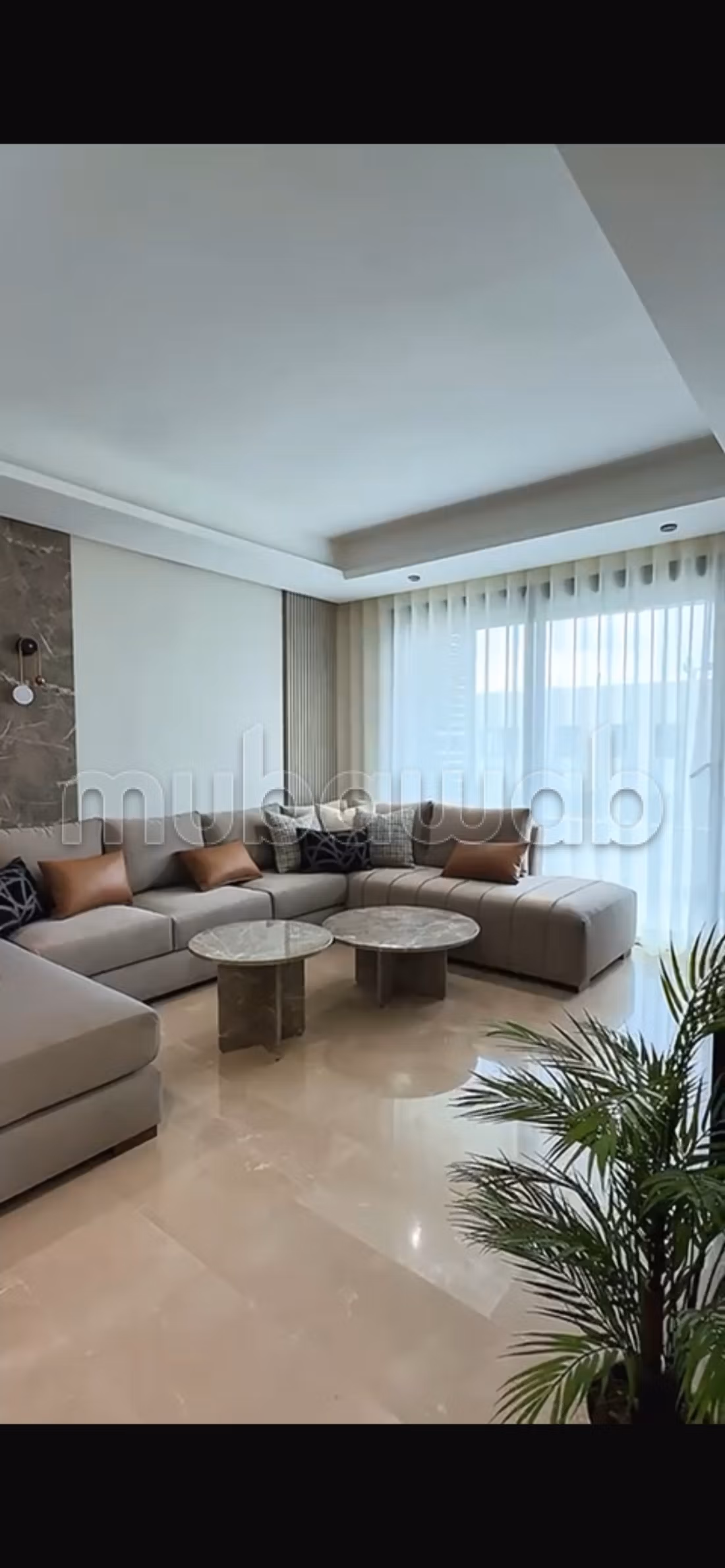 Très bel appartement en location à Casablanca Finance City. 
2 chambres agréables. 
Meublé — 2