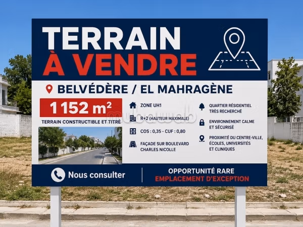 In vendita un terreno intitolato nella città di Mahragène