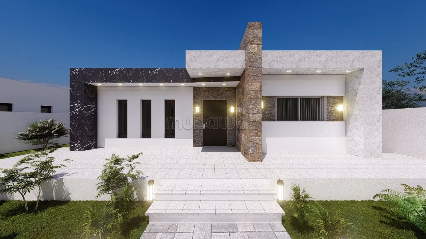 Projet d 'une villa avec piscine en cour DJERBA