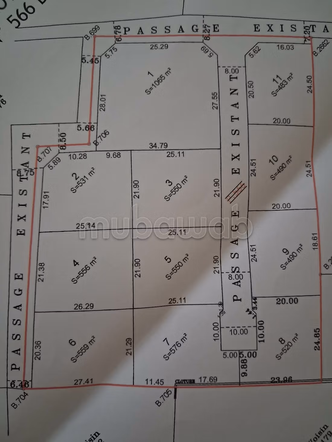 À vendre 11 parcelles de terrain résidentiel