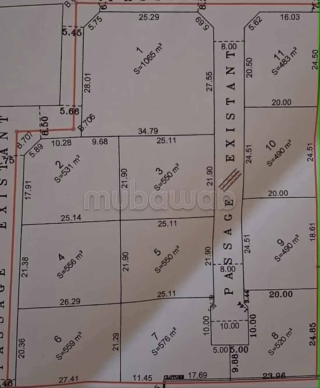 À vendre 11 parcelles de terrain résidentiel