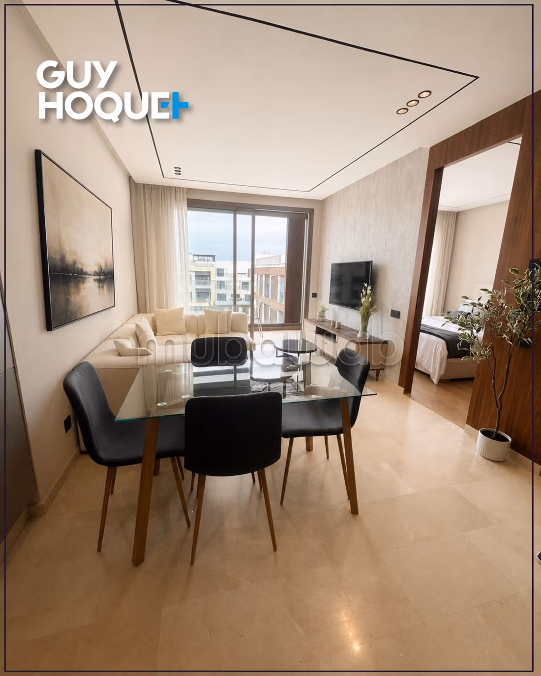 Studio meuble avec grande terrasse aux Princesses