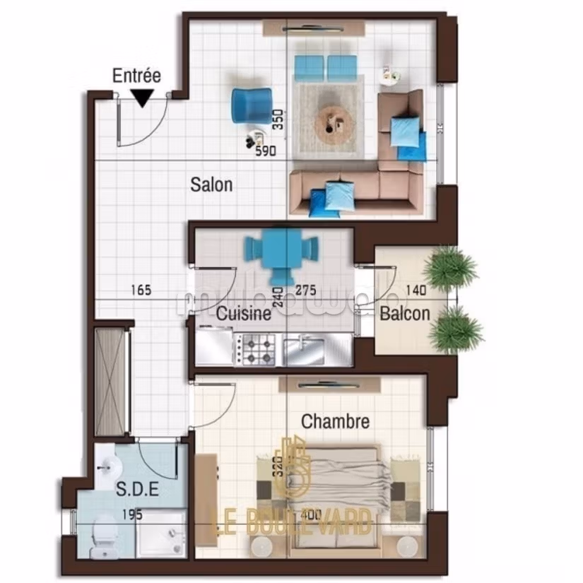 A vendre Appartement S1 avec meuble à AFH Mrezga