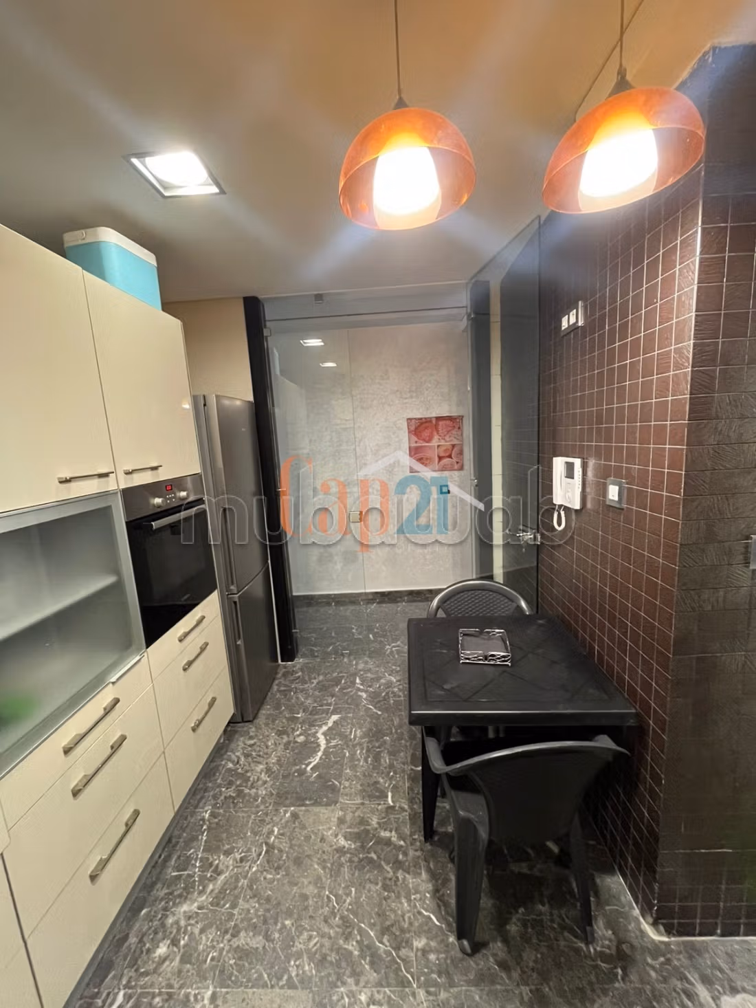 Furnished apartment with garden and pool for rent