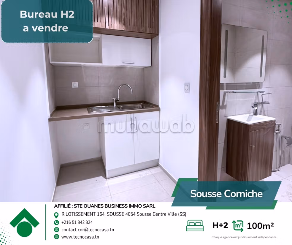 À Vendre – Bureau H2 de 100 m²