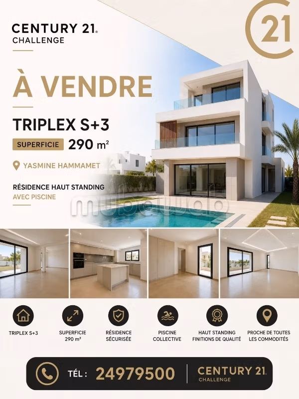 À vendre appartement S3 Yasmine Hammamet