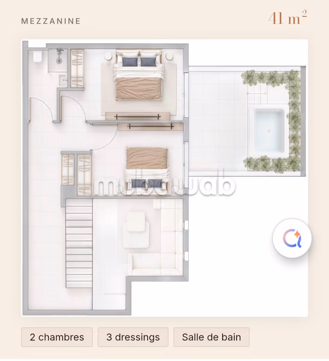 Magnifique duplex en vente 3 chambres gueliz — 2