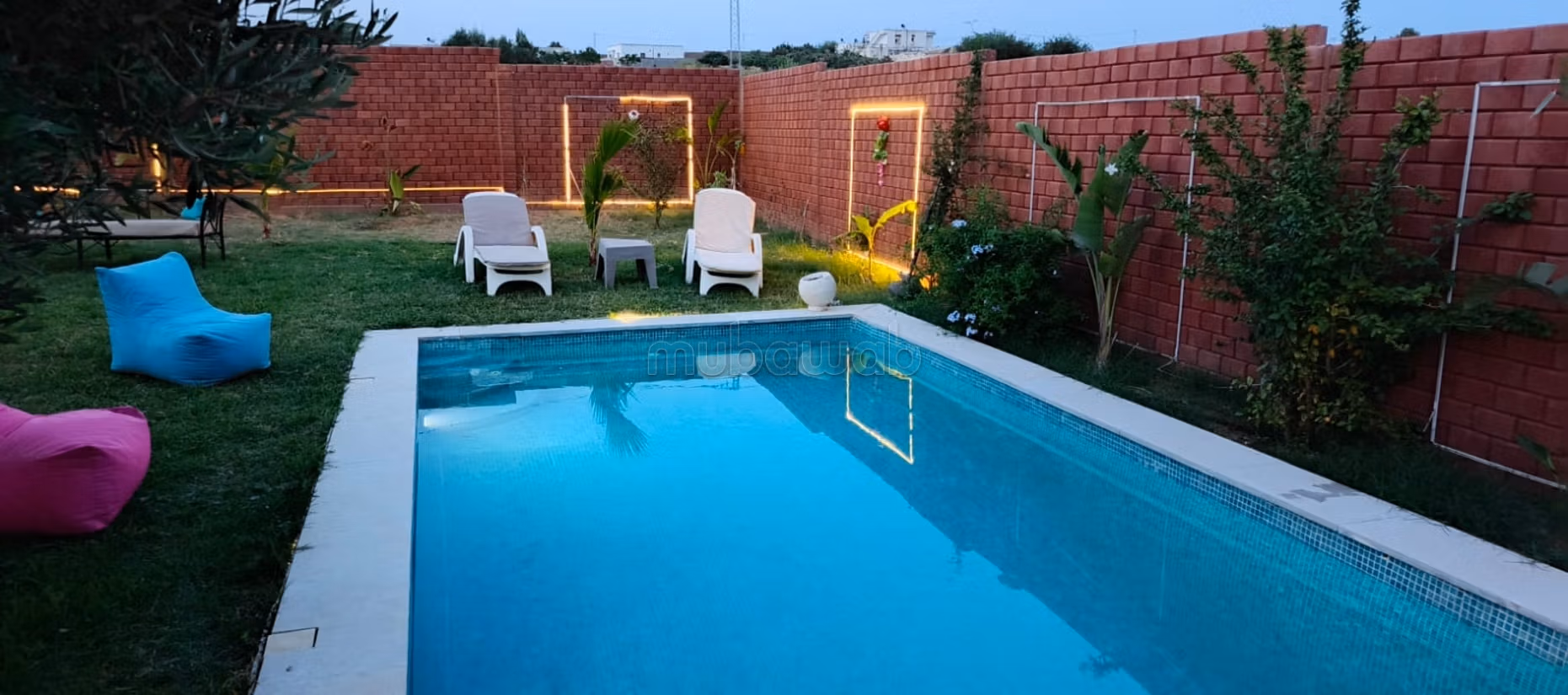 Posizione della casa vacanze a Hammamet Sud. Superficie 500 m². Posti auto e giardino
