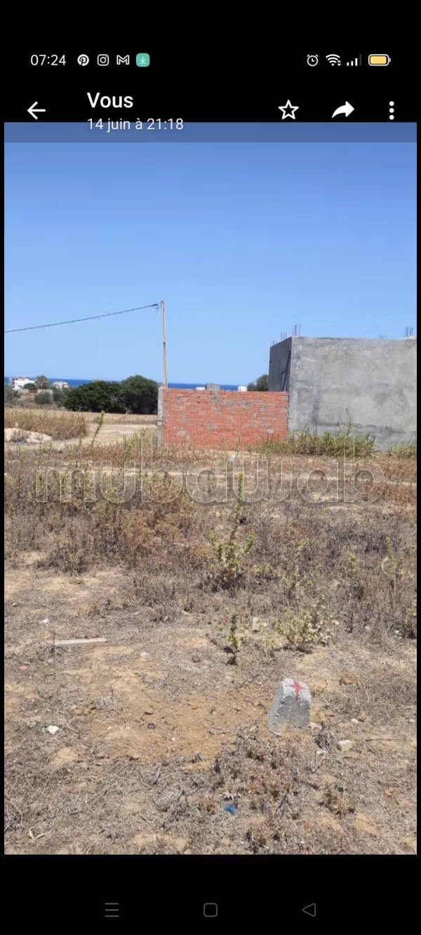 For sale Buildable land of 600m² in Ezzahra