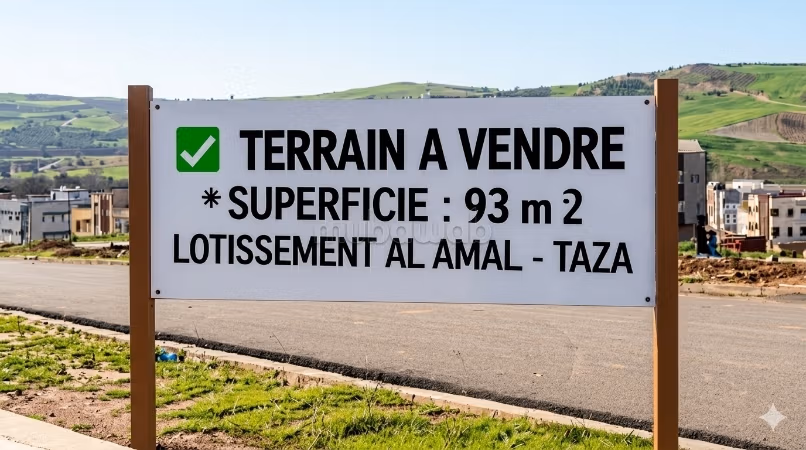 Terrain de 93 m² – Lotissement AL AMAL TAZA