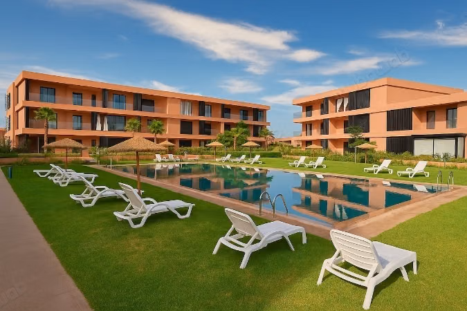 Bel appartement avec jardin au Noria Golf Resort