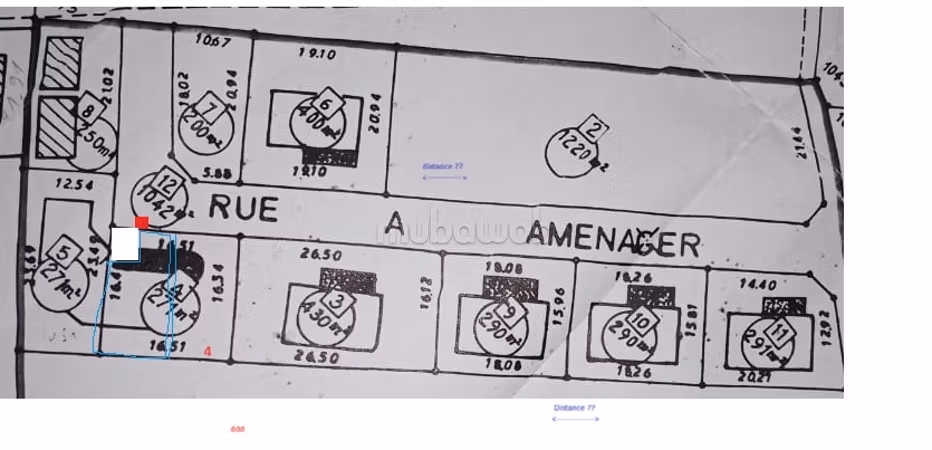2 lots, cloturés 198m2 et 302 m2