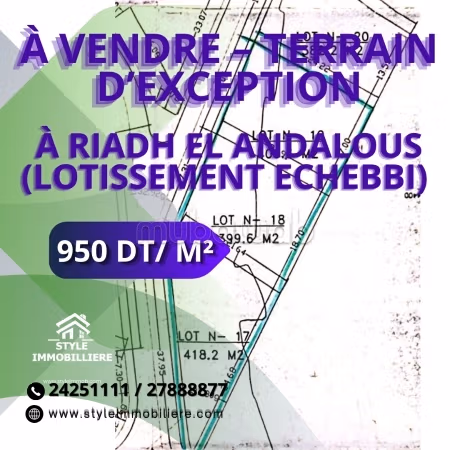 VENDRE – Terrain d’Exception à Riadh El Andalous