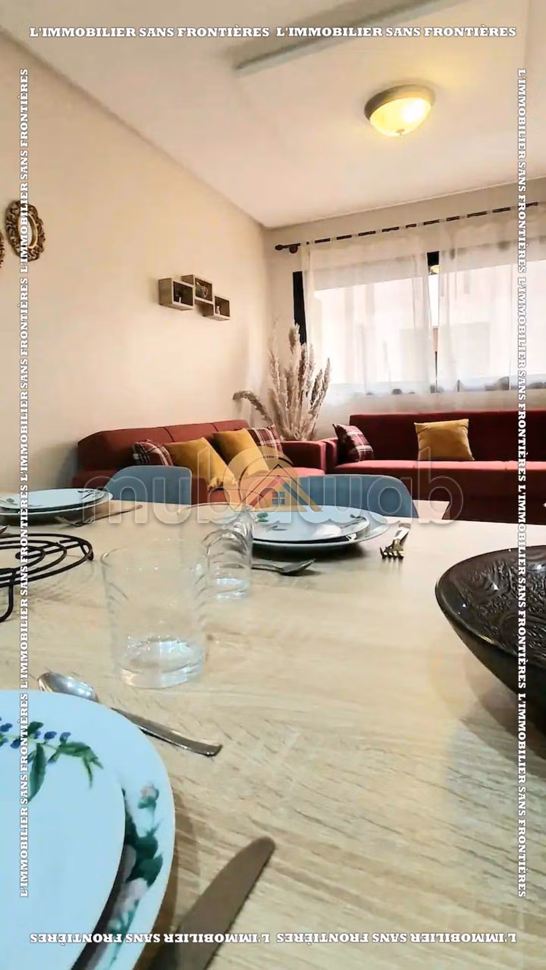 Appartement meublé 72 m² à louer à Hivernage, Marrakech — piscine collective intérieure