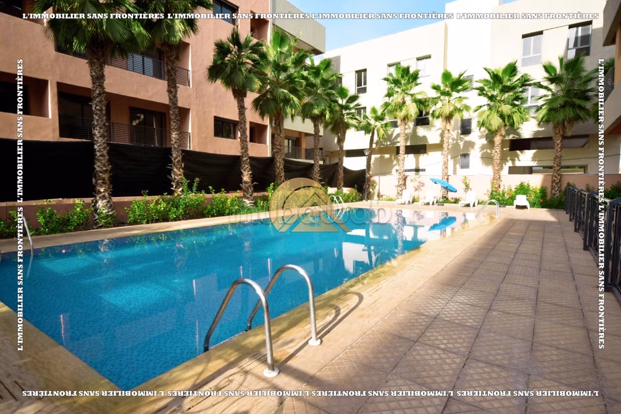 Appartement meublé 90 m² à louer à Targa, Marrakech — piscine collective