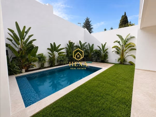 For rent S4 villa with pool and garden in Carthage