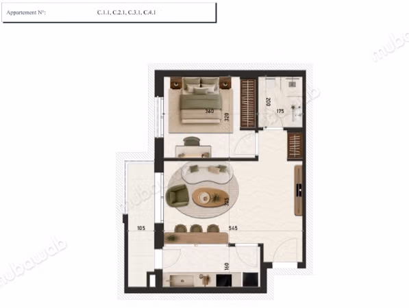 Appartamento S1 di Alto Livello a Bhar Lazrek