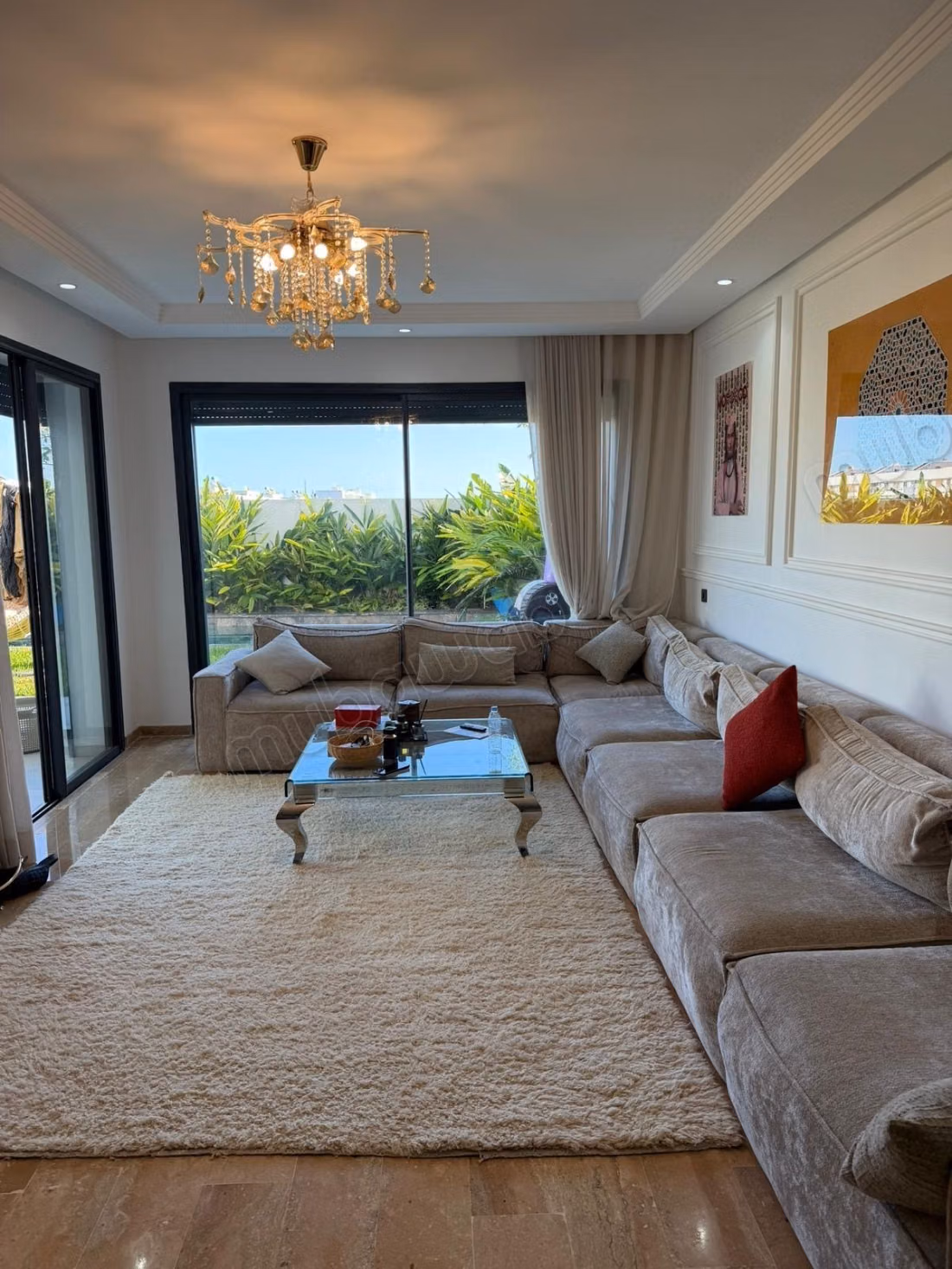 Top ground floor apartment furnished for rent in Dar Bouazza