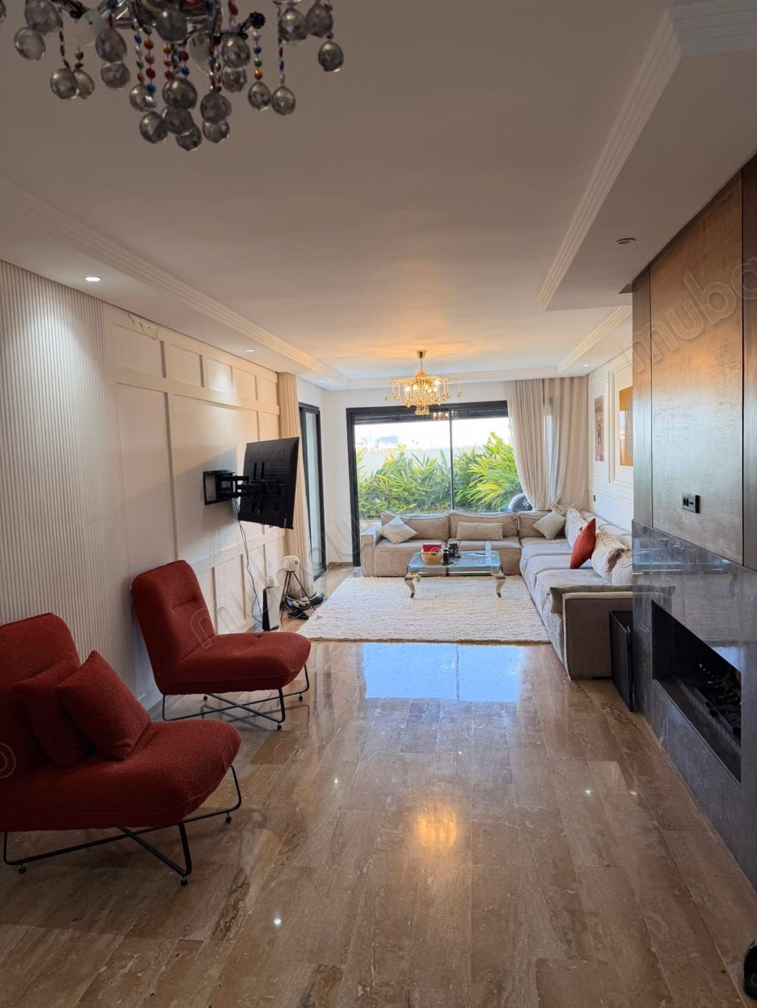 Top ground floor apartment furnished for rent in Dar Bouazza