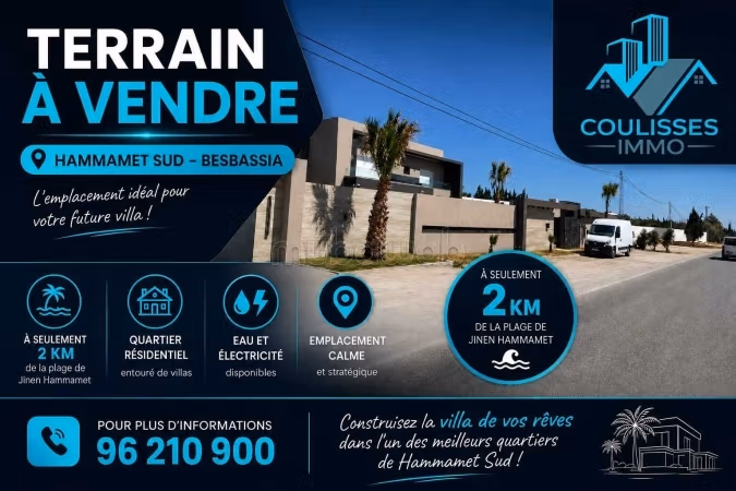 Terrain à vendre à Hammamet Sud – Besbassia