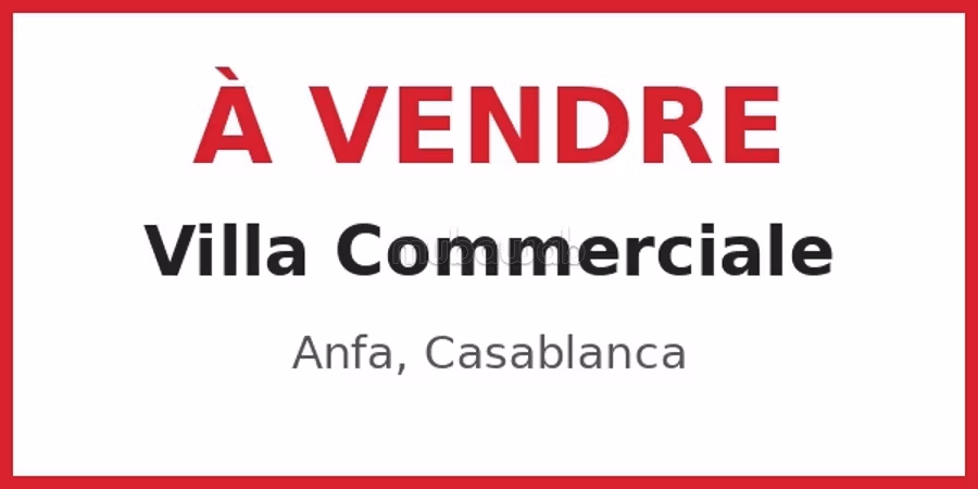 For sale Commercial villa very well located on bvd bnou sina (The good side) 530m² nice facade very good location for any commercial project or offices... company headquarters.. Price 31000dh/m² negotiable